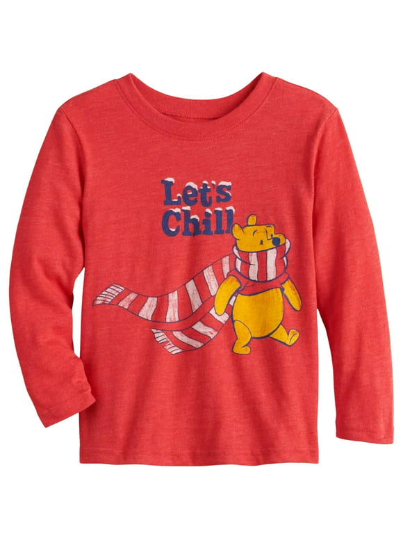 Disney Jumping Beans Infant & Toddler Boys Red Pooh Bear Holiday Tee Shirt 12m
