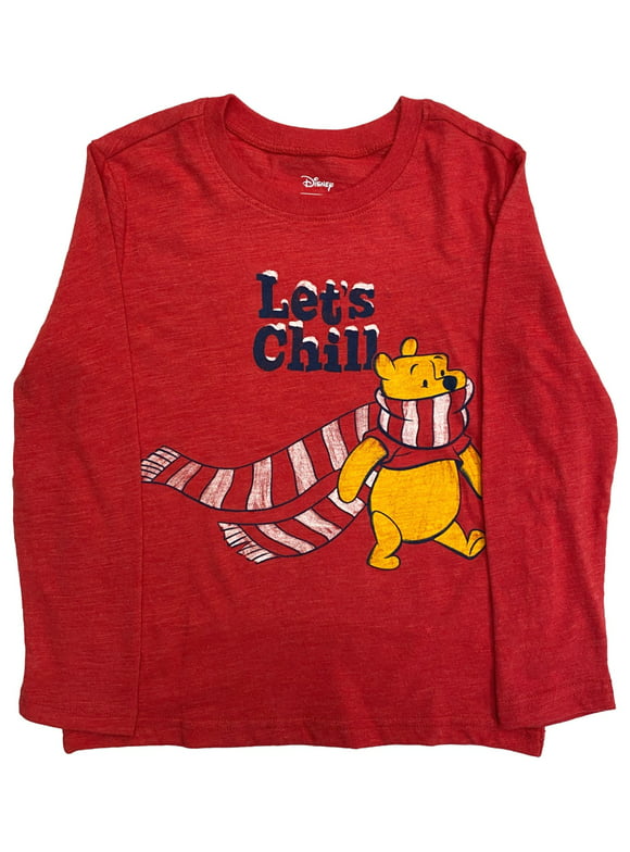 Disney Jumping Beans Infant & Toddler Boys Red Pooh Bear Holiday Tee Shirt 4T