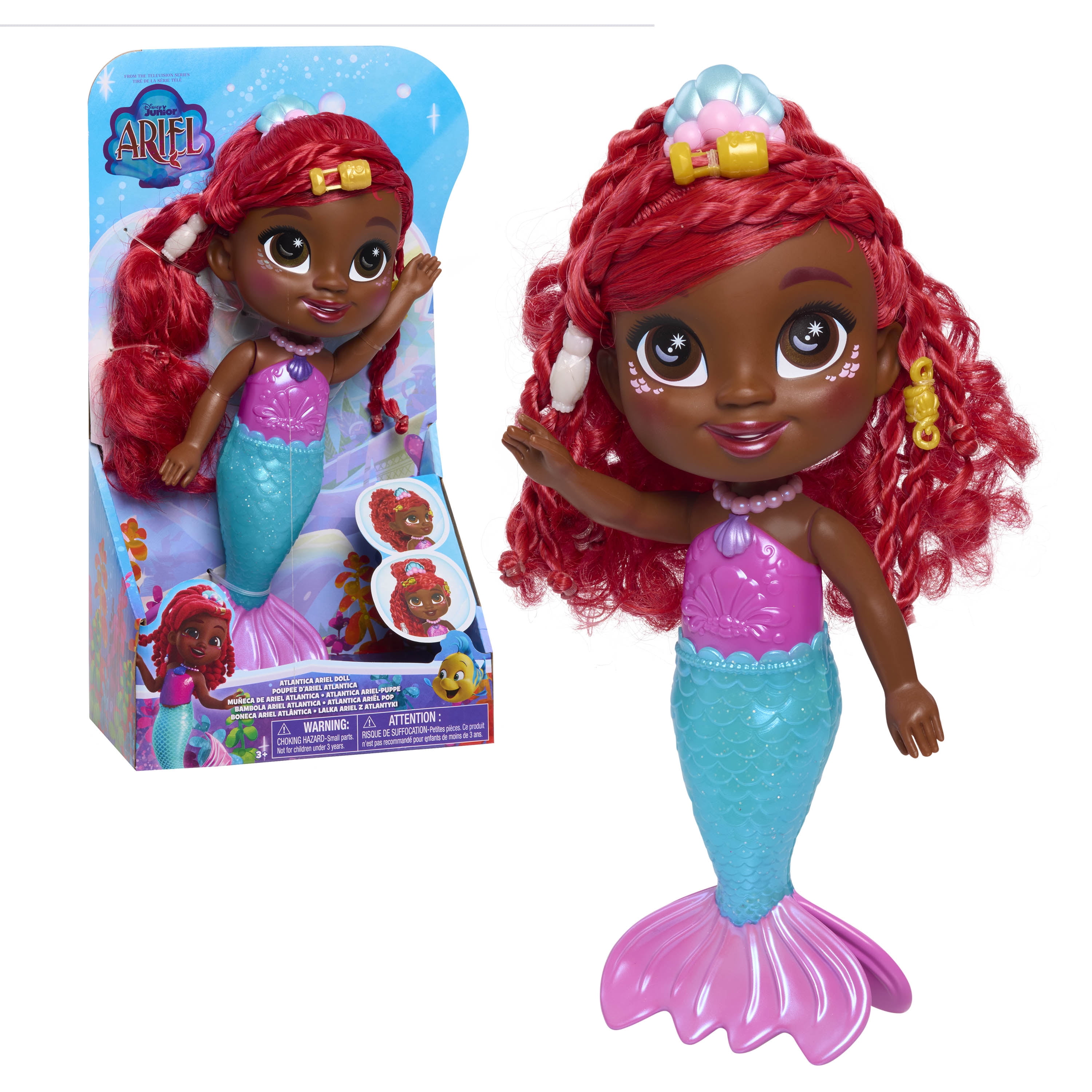 Disney Junior Atlantica Ariel Doll, 9.5 Inch Disney Toy for Kids Ages 3 and up