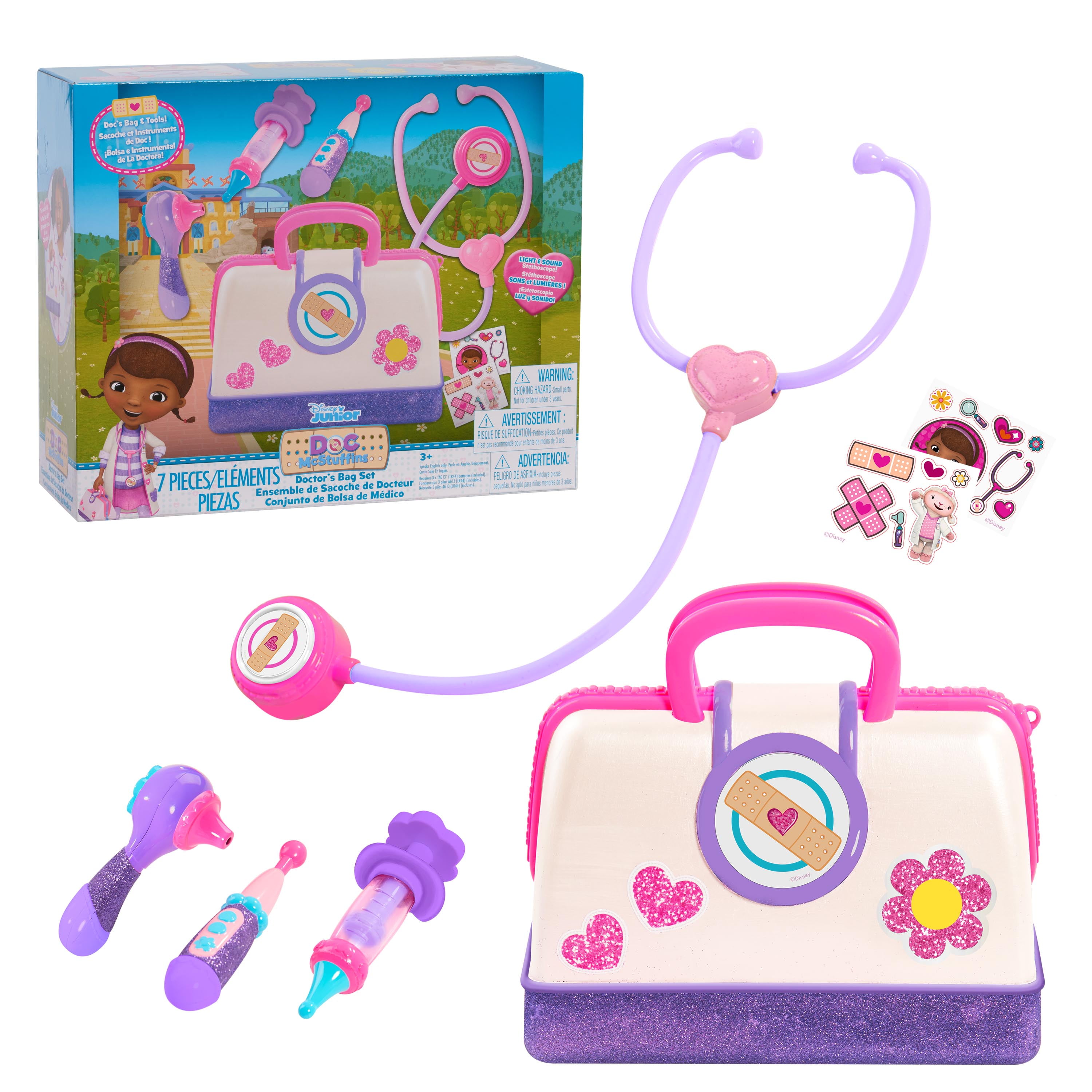 Doc Mcstuffins Toy Hospital Doctor s Bag Set 8 Piece Dress up Pretend Play Kids Toys for Ages 3