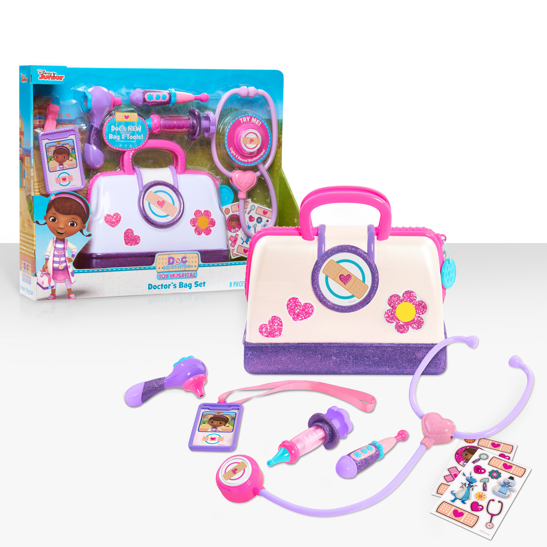 Disney Junior Doc McStuffins Toy Hospital Doctor's Bag Set, 7-piece Dress Up and Pretend Play Doctor Kit, Kids Toys for Ages 3 up - image 1 of 8