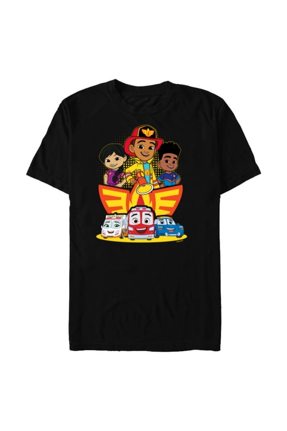 Junior Firebuds Full Team and Logo - Short Sleeve Blended T-Shirt for Adults - Customized-Black