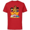 thumbnail image 1 of Disney Junior Firebuds Full Team and Logo - Short Sleeve Cotton T-Shirt for Adults - Customized-Red, 1 of 5