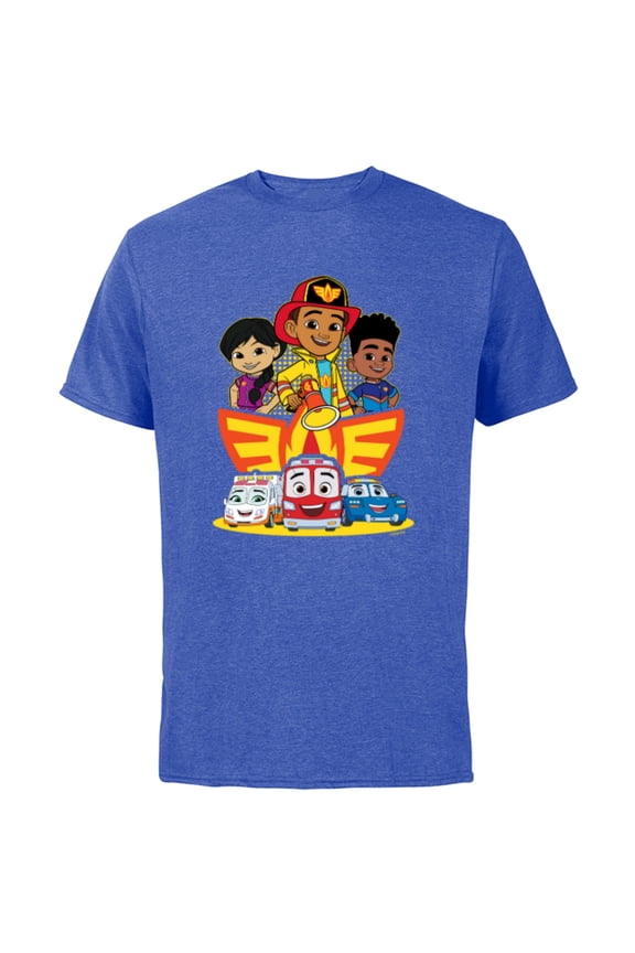 Junior Firebuds Full Team and Logo - Short Sleeve Cotton T-Shirt for Adults - Customized-Royal Heather