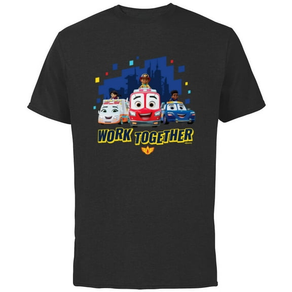 Disney Junior Firebuds Team Work Together - Short Sleeve Cotton T-Shirt for Adults - Customized-Black