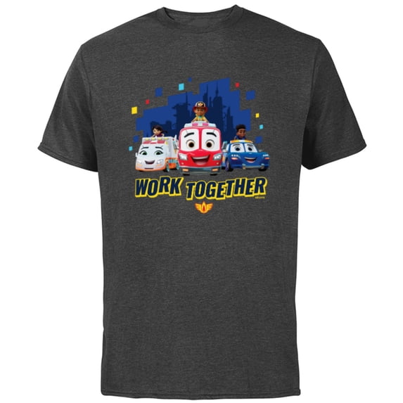 Disney Junior Firebuds Team Work Together - Short Sleeve Cotton T-Shirt for Adults - Customized-Charcoal