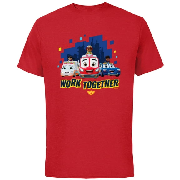 Disney Junior Firebuds Team Work Together - Short Sleeve Cotton T-Shirt for Adults - Customized-Red
