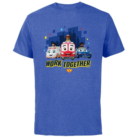 Disney Junior Firebuds Team Work Together - Short Sleeve Cotton T-Shirt for Adults - Customized-Royal Heather