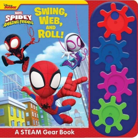 Disney Junior Marvel Spidey and His Amazing Friends: Swing, Web, and Roll! a STEAM Gear Sound Book (Board Book)