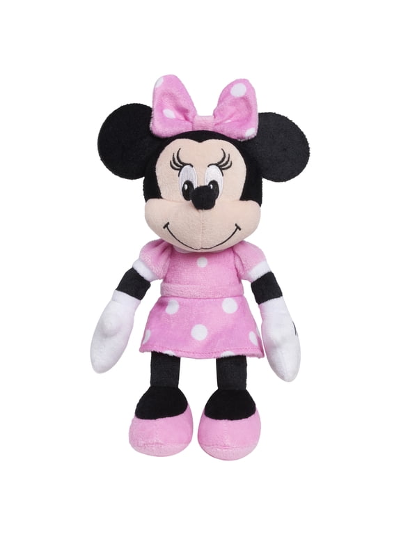 Disney Junior Mickey Mouse Bean Plush Minnie Mouse Stuffed Animal, Kids Toys for Ages 2 Up by Just Play