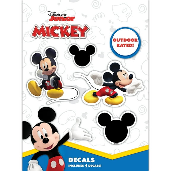Disney Junior Mickey Mouse Clubhouse Decals - Set of 4 Mickey Mouse Stickers for Kids and Adults - Vinyl Decals for Laptop, Tumbler, Water Bottle, Vehicles - Licensed Disney Stickers