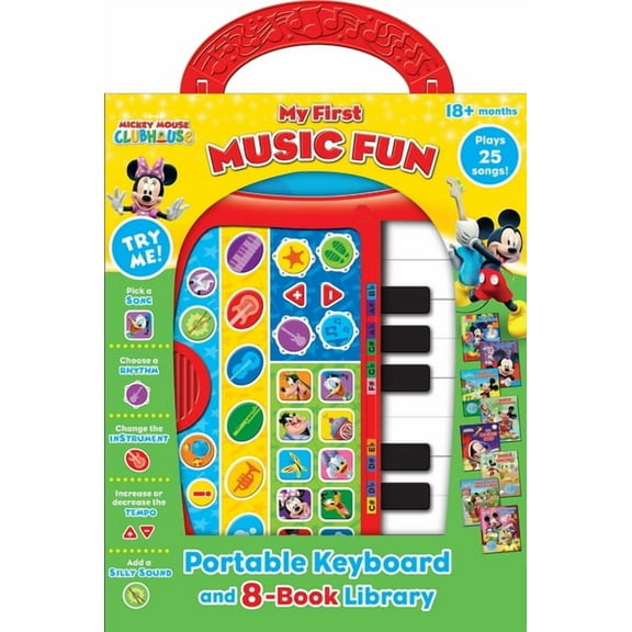 Disney Junior Mickey Mouse Clubhouse: My First Music Fun Portable Keyboard and 8-Book Library Sound Book Set