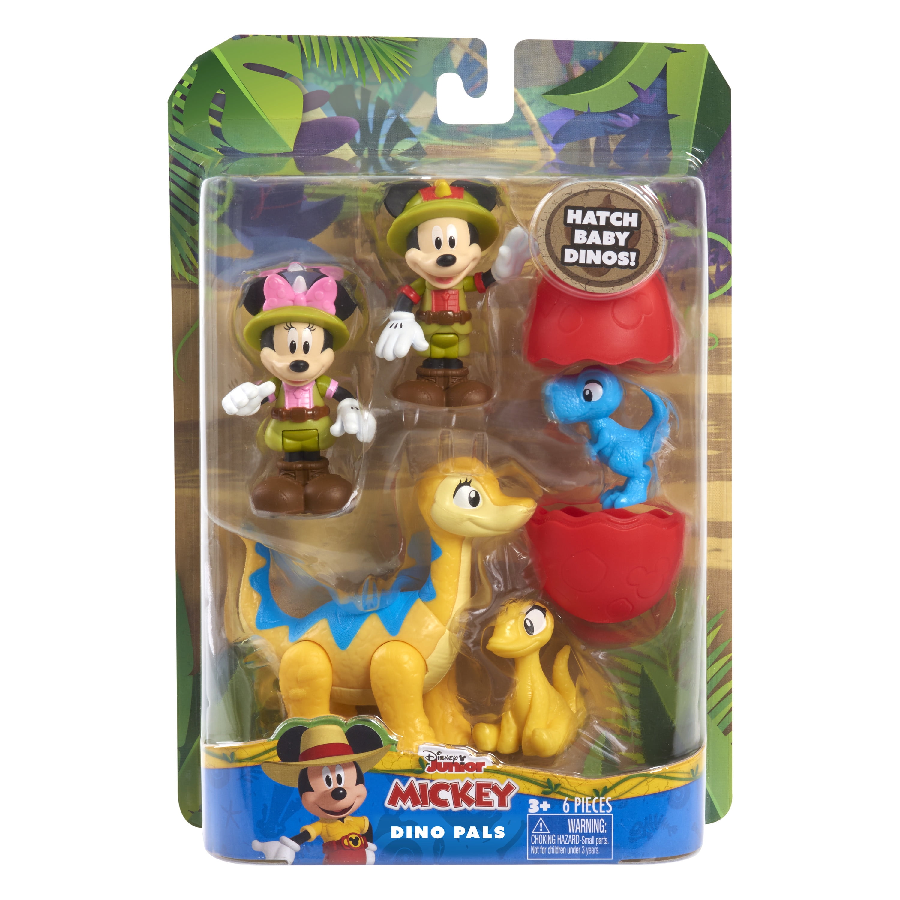 Disney Junior Mickey Mouse Dino Safari Pals 7-Piece Figure Set, Dinosaur