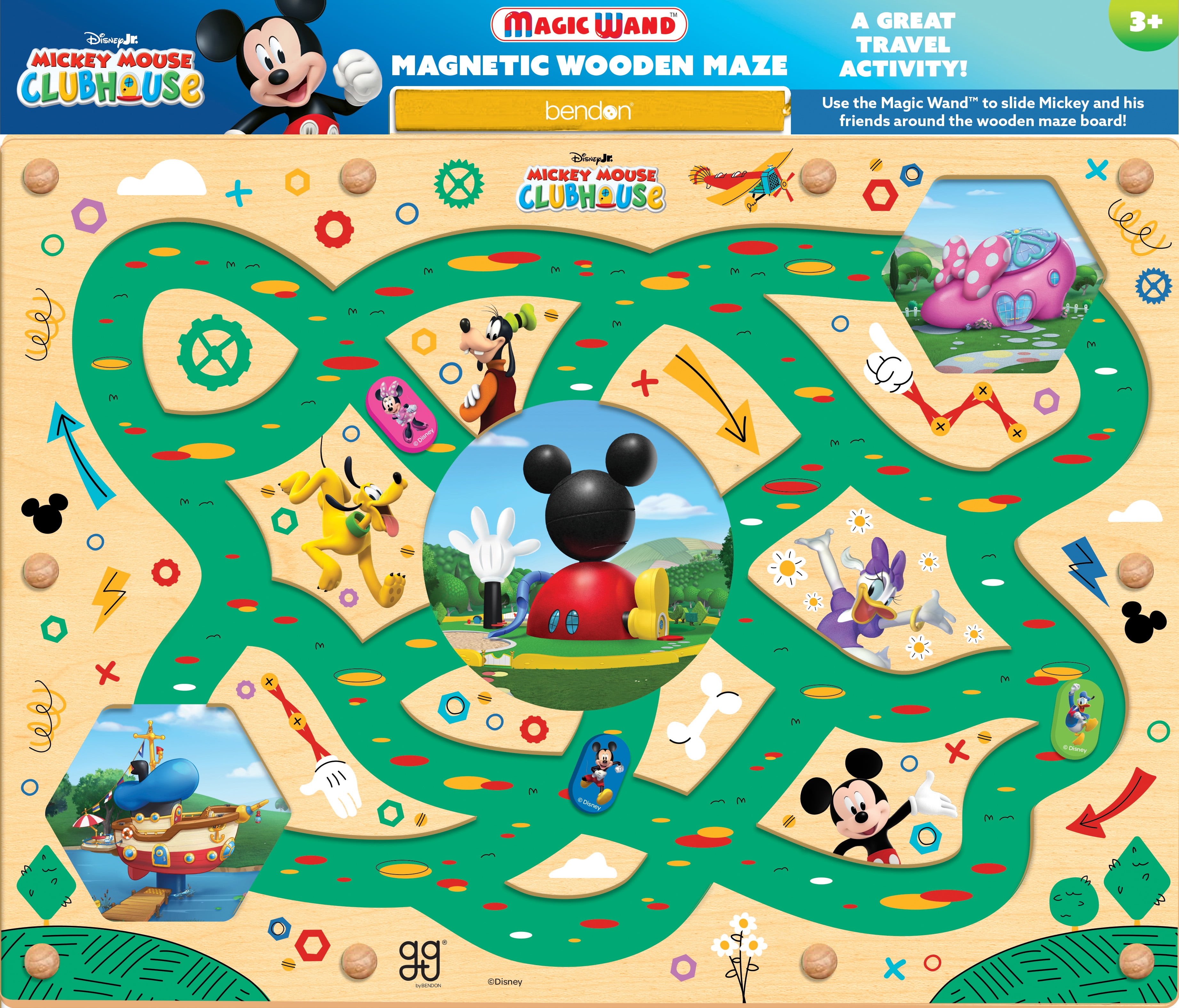 Disney Junior Mickey Mouse Funhouse Magnetic Wooden Toy Maze Pre