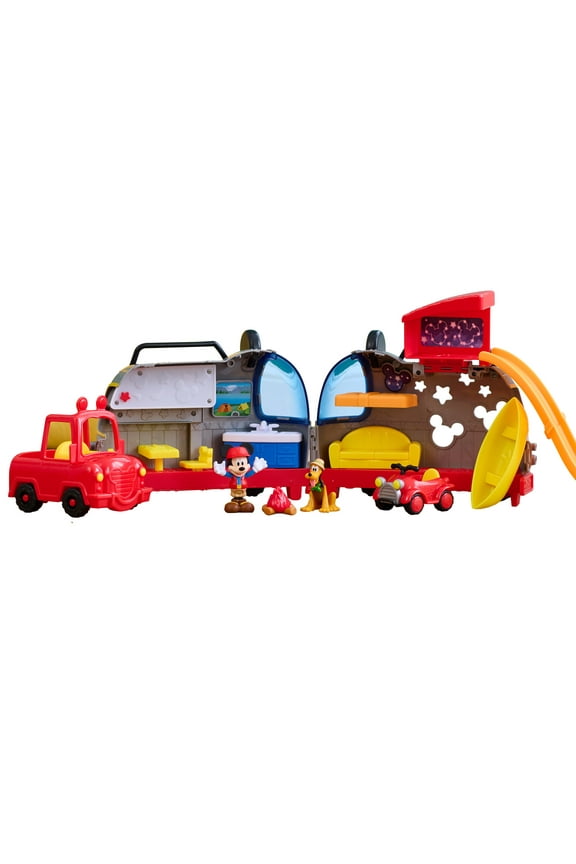 Disney Junior Mickey Mouse Happy Camper Lights and Sounds Playset, 10-pieces Baby and Toddler Toys