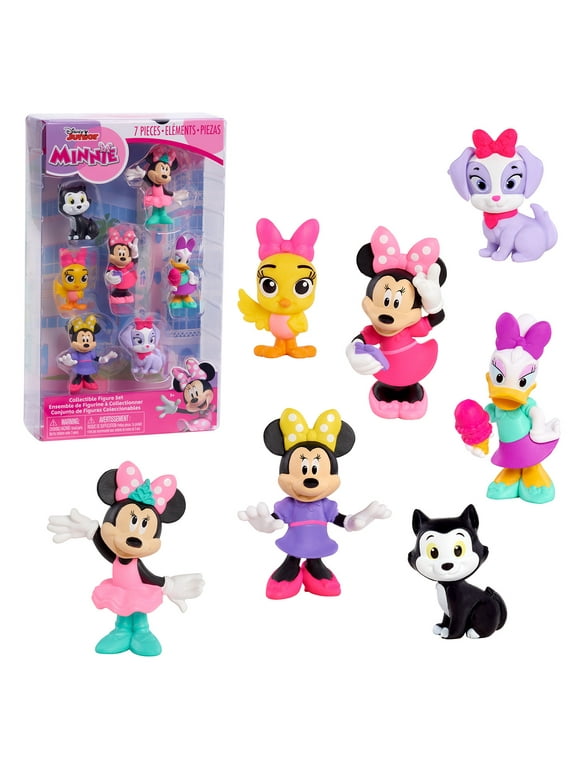 Disney Junior Minnie Mouse 7-Piece Collectible Figure Set, Kids Toys for Ages 3 up