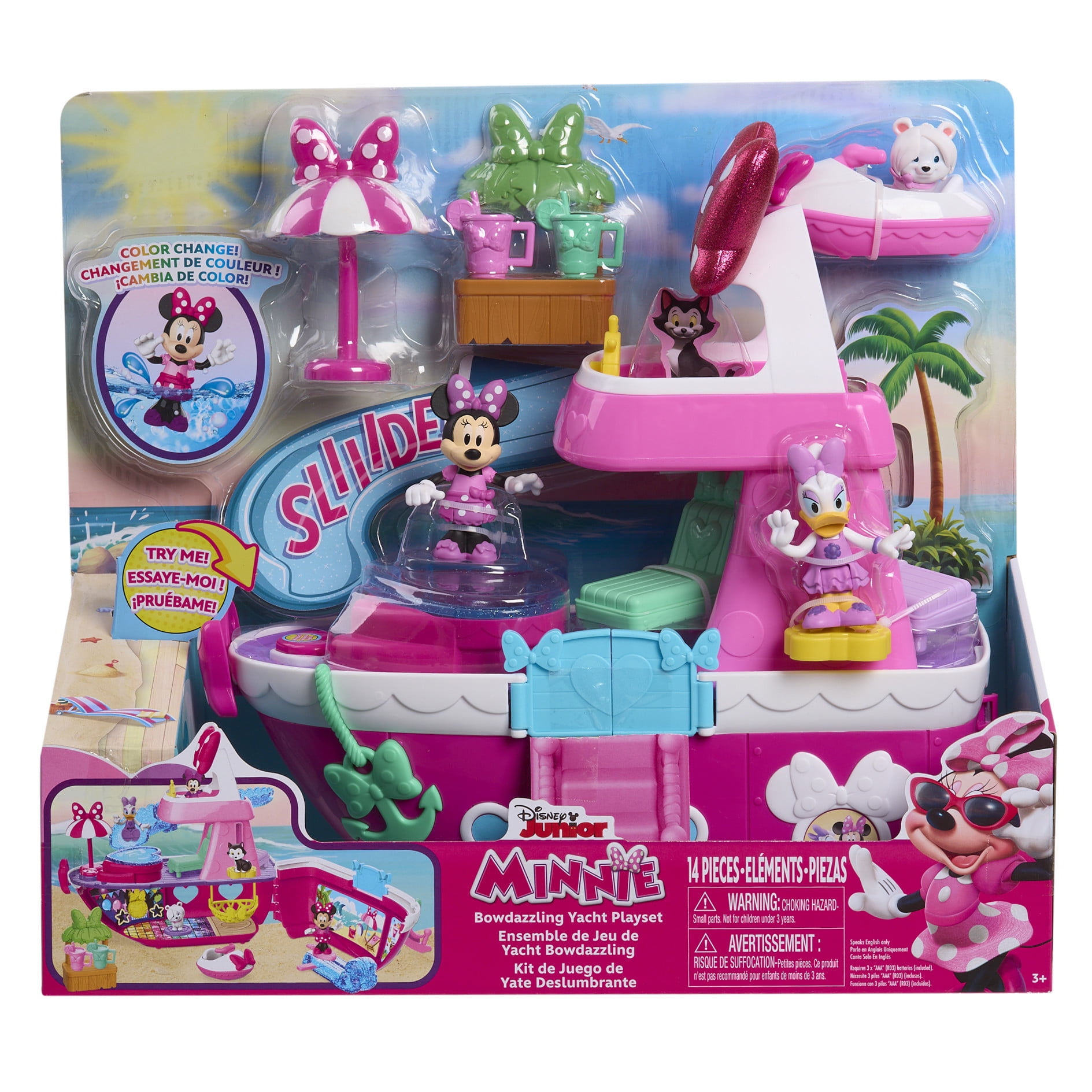 Disney Junior Minnie Mouse Bowdazzling Yacht Playset, Lights and Sounds, Baby and Toddler Toys
