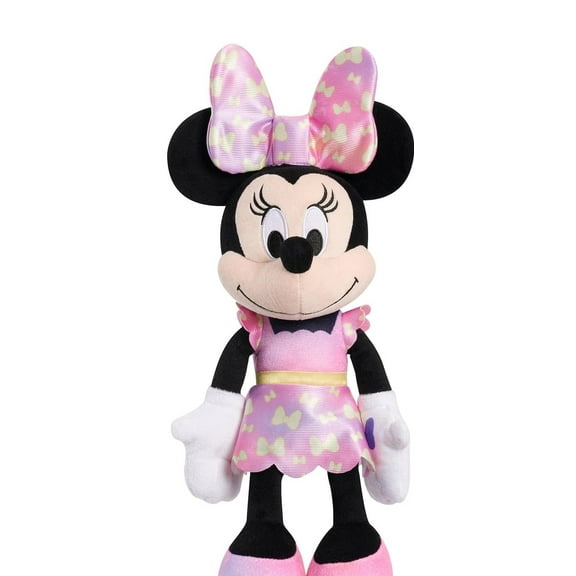 Disney Junior Minnie Mouse Fashion Bow 14-inch Plush Stuffed Animal with Lights, Sounds, and Fluttering Bow