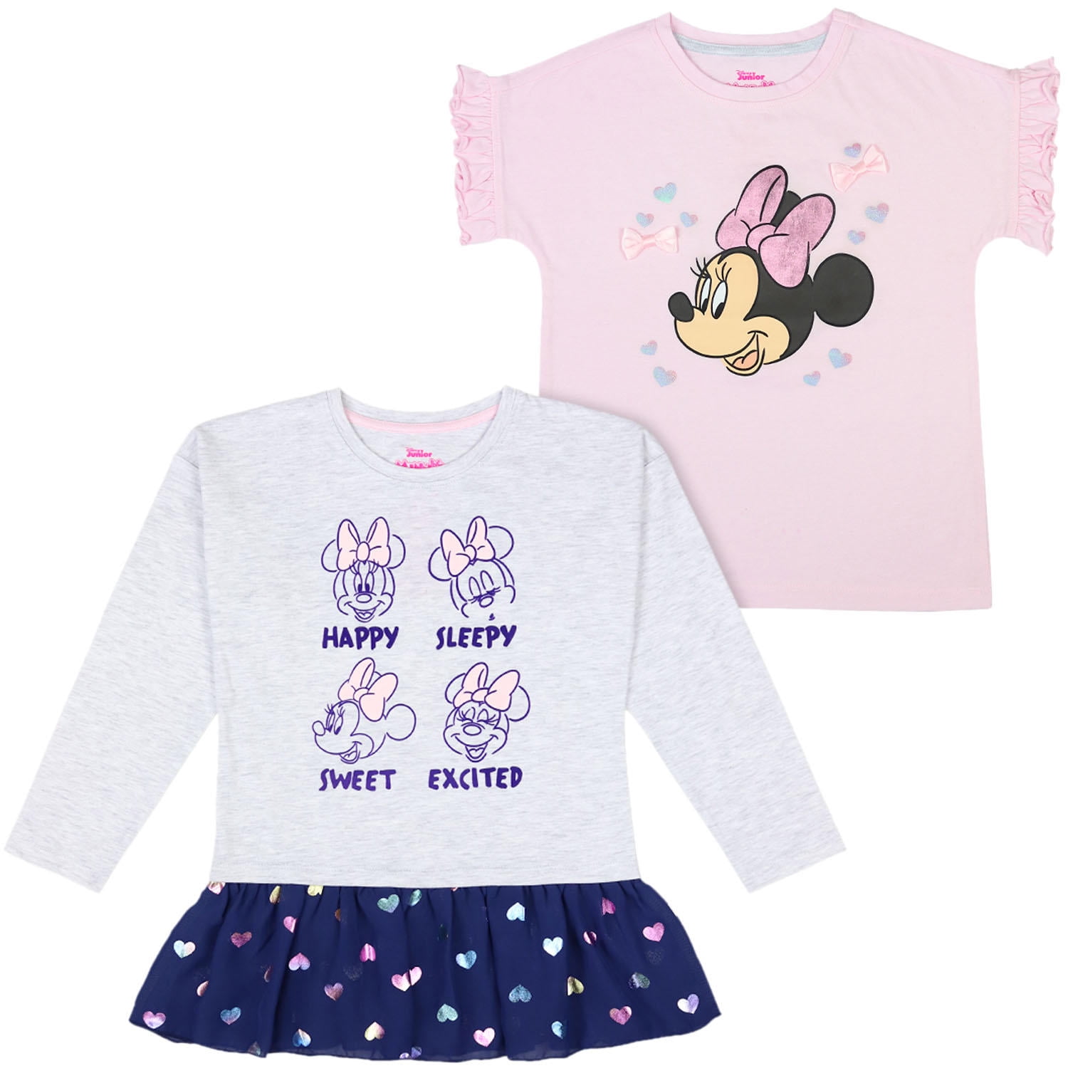 Disney Junior Minnie Mouse Girl's 2-Pack Fashion Tops (3T