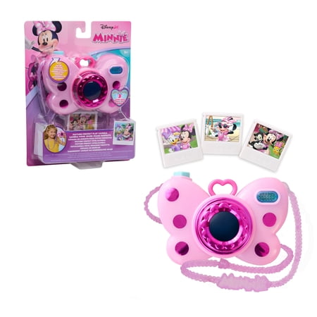 Disney Junior Minnie Mouse Picture Perfect Play Camera, Lights and Sounds, Pink, 4-pices Baby and Toddler Toys