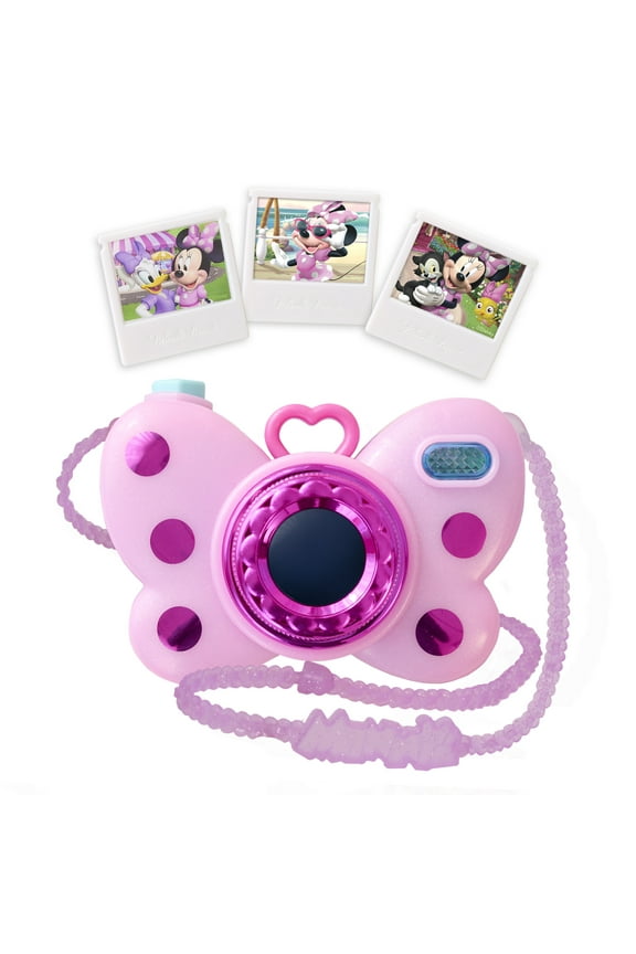 Disney Junior Minnie Mouse Picture Perfect Play Camera, Lights and Sounds, Pink, 4-pieces, Baby and Toddler Toys
