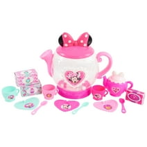 Disney Junior Minnie Mouse Terrific Teapot, Preschool Pretend Play Tea Set, 14-pieces, Kids Toys for Ages 3 up