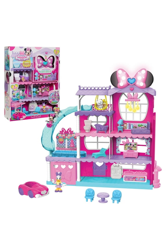 Disney Junior Minnie Mouse Ultimate Mansion 22-inch Playset, Figures, and Accessories, Kids Toys for Ages 3 up