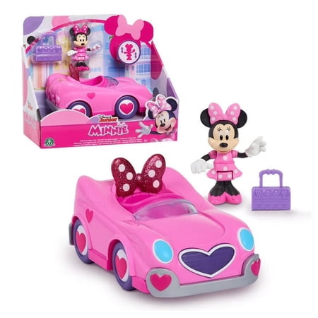 Disney Junior Minnie Mouse Vehicle & Figure Set, Car with Minnie Mouse Figure and Accessories, Minnie Mouse Vehicle & Figure Set, Car