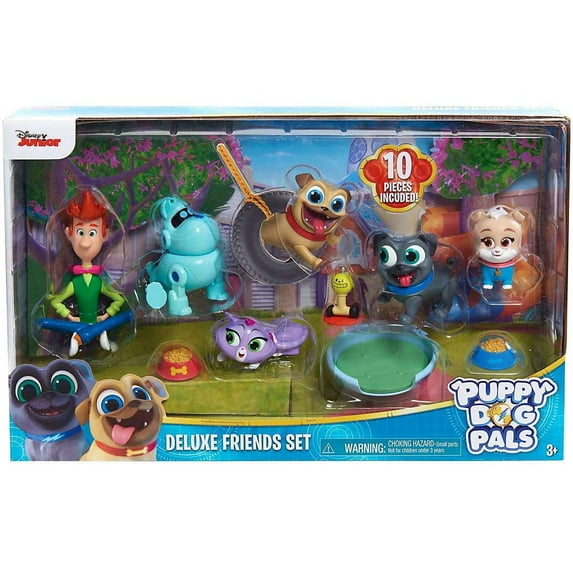 Disney Junior Puppy Dog Pals Deluxe Friends Action Figure Set (1 Pack of 6), Includes Rolly and Bob