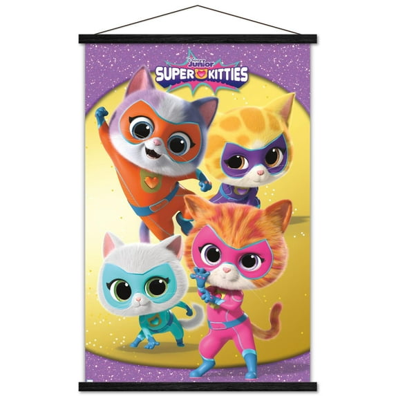 Disney Junior Super Kitties - Group Wall Poster with Magnetic Frame, 22.375" x 34"