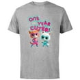 thumbnail image 1 of Disney Junior SuperKitties Birthday Kitties One Year Cuter - Short Sleeve Cotton T-Shirt for Adults - Customized-Athletic Heather, 1 of 5