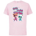 thumbnail image 1 of Disney Junior SuperKitties Birthday Kitties One Year Cuter - Short Sleeve Cotton T-Shirt for Adults - Customized-Soft Pink, 1 of 5