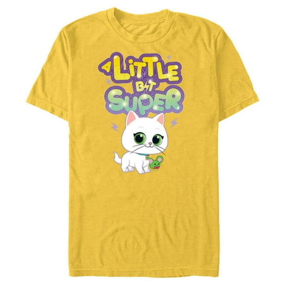Disney Junior SuperKitties Bitsy A Little Bit Super - Short Sleeve Blended T-Shirt for Adults - Customized-Yellow