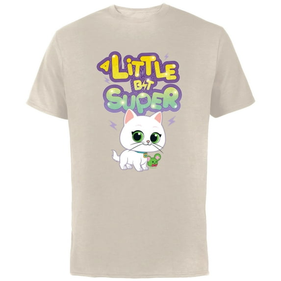 Disney Junior SuperKitties Bitsy A Little Bit Super - Short Sleeve Cotton T-Shirt for Adults - Customized-Natural