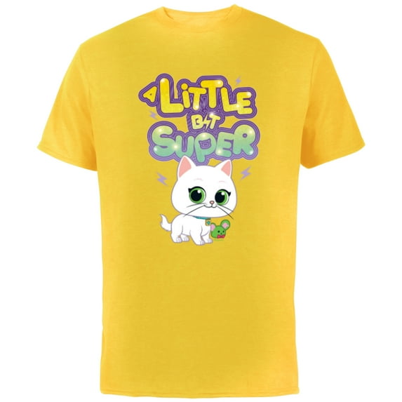Disney Junior SuperKitties Bitsy A Little Bit Super - Short Sleeve Cotton T-Shirt for Adults - Customized-Yellow