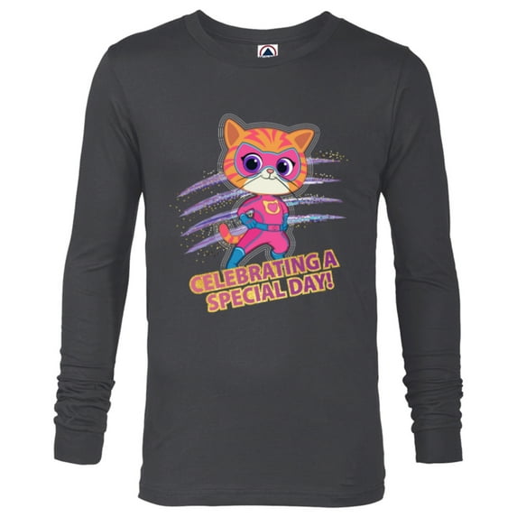 Disney Junior SuperKitties Celebrating Special Day Birthday - Long Sleeve T-Shirt for Men - Customized-Charcoal Heather