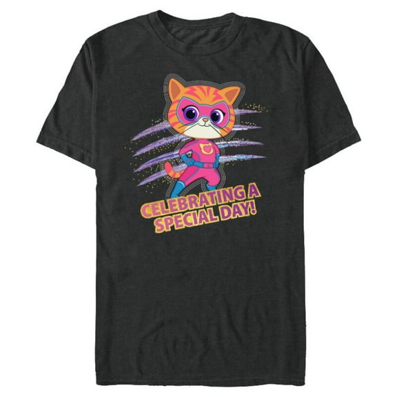 Disney Junior SuperKitties Celebrating Special Day Birthday - Short Sleeve Blended T-Shirt for Adults - Customized-Dark Heather