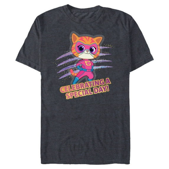 Disney Junior SuperKitties Celebrating Special Day Birthday - Short Sleeve Blended T-Shirt for Adults - Customized-Navy Heather