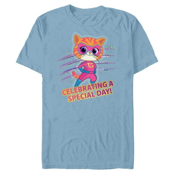 Disney Junior SuperKitties Celebrating Special Day Birthday - Short Sleeve Blended T-Shirt for Adults - Customized-Ocean Blue