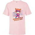 thumbnail image 1 of Disney Junior SuperKitties Celebrating Special Day Birthday - Short Sleeve T-Shirt for Kids - Customized-Soft Pink, 1 of 5