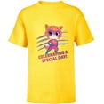 thumbnail image 1 of Disney Junior SuperKitties Celebrating Special Day Birthday - Short Sleeve T-Shirt for Kids - Customized-Yellow, 1 of 5