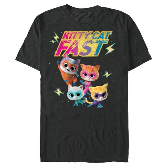 Disney Junior SuperKitties Full Team Kitty Cat Fast - Short Sleeve Blended T-Shirt for Adults - Customized-Dark Heather