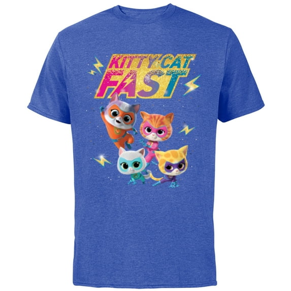 Disney Junior SuperKitties Full Team Kitty Cat Fast - Short Sleeve Cotton T-Shirt for Adults - Customized-Royal Heather