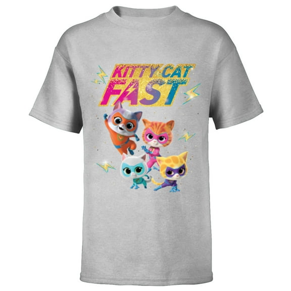 Disney Junior SuperKitties Full Team Kitty Cat Fast - Short Sleeve T-Shirt for Kids - Customized-Athletic Heather