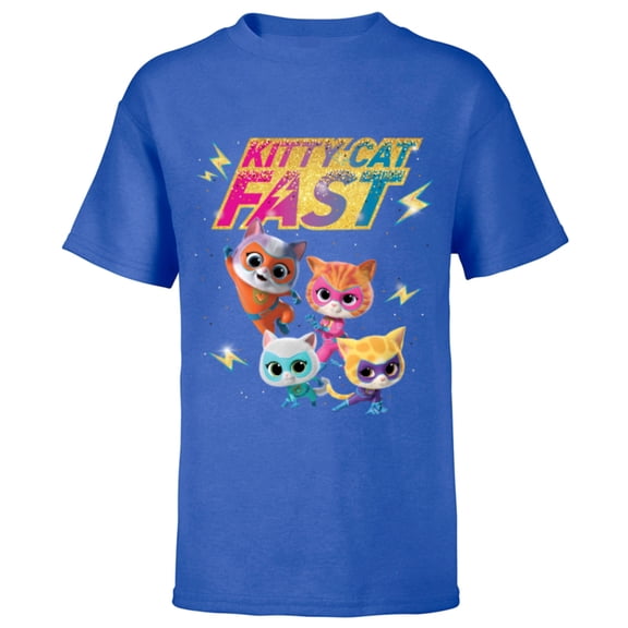 Disney Junior SuperKitties Full Team Kitty Cat Fast - Short Sleeve T-Shirt for Kids - Customized-Royal