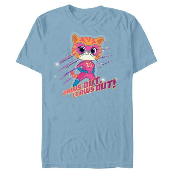 Disney Junior SuperKitties Ginny Paws Out, Claws Out! - Short Sleeve Blended T-Shirt for Adults - Customized-Ocean Blue