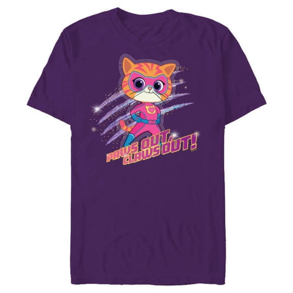 Disney Junior SuperKitties Ginny Paws Out, Claws Out! - Short Sleeve Blended T-Shirt for Adults - Customized-Purple