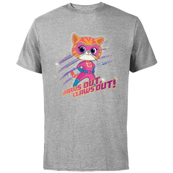 Disney Junior SuperKitties Ginny Paws Out, Claws Out! - Short Sleeve Cotton T-Shirt for Adults - Customized-Athletic Heather