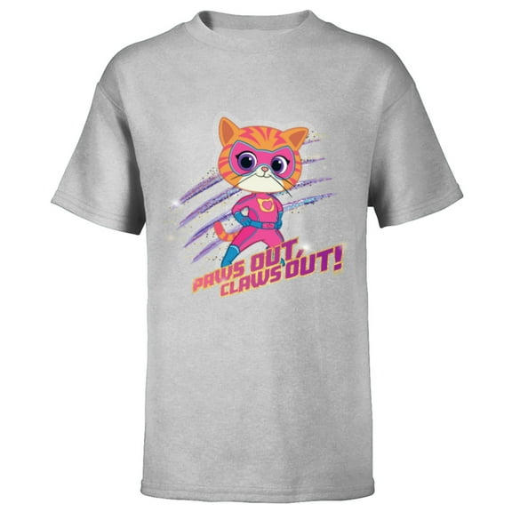 Disney Junior SuperKitties Ginny Paws Out, Claws Out! - Short Sleeve T-Shirt for Kids - Customized-Athletic Heather