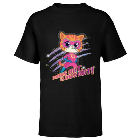 Disney Junior SuperKitties Ginny Paws Out, Claws Out! - Short Sleeve T-Shirt for Kids - Customized-Black